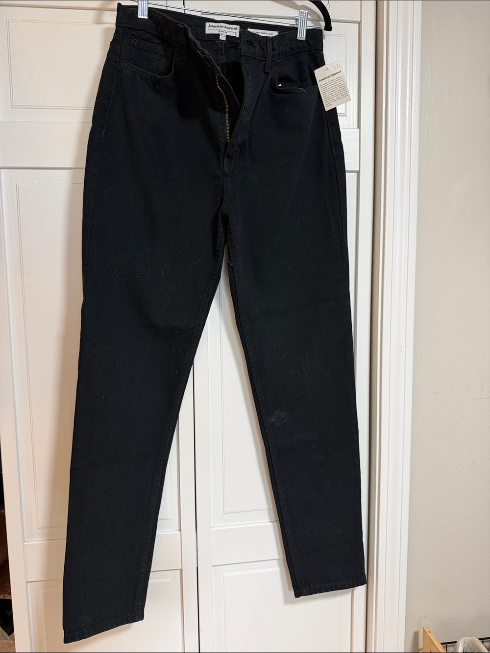 American Apparel Black Slim Straight Jeans